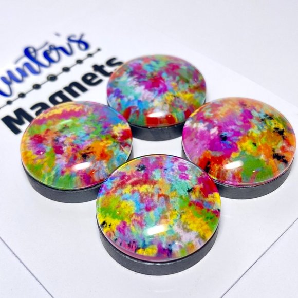 Set of 4 Magnets - Spring Bright Glass Refrigerator Kitchen Whiteboard Condition - Picture 2 of 3